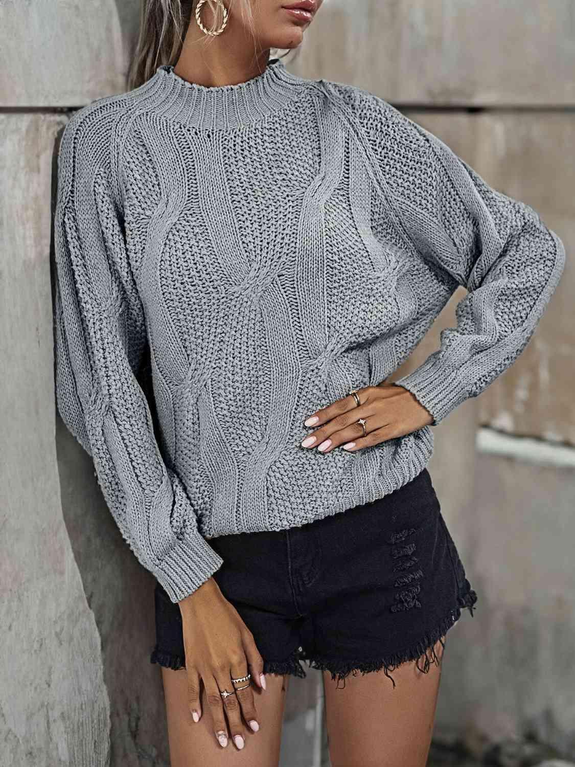 Rib-Knit Mock Neck Sweater - SHANKARA CHÉRIE