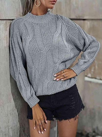 Rib-Knit Mock Neck Sweater - SHANKARA CHÉRIE