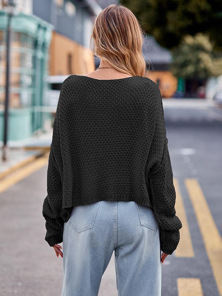 Round Neck Cable-Knit Sweater - SHANKARA CHÉRIE