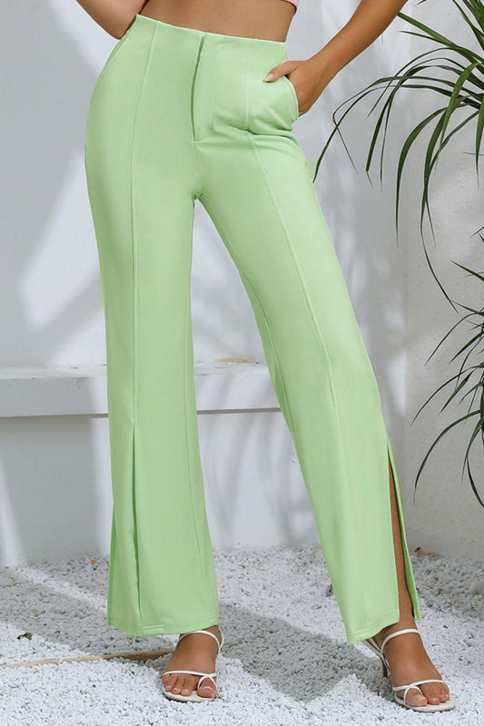 Slit High-Rise Flare Pants - SHANKARA CHÉRIE