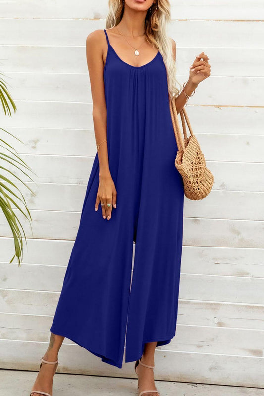 Spaghetti Strap Scoop Neck Jumpsuit.