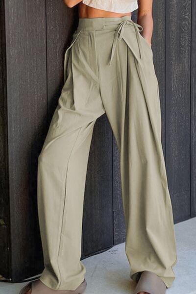 Tied High Waist Wide Leg Pants - SHANKARA CHÉRIE