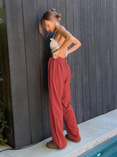 Tied High Waist Wide Leg Pants - SHANKARA CHÉRIE