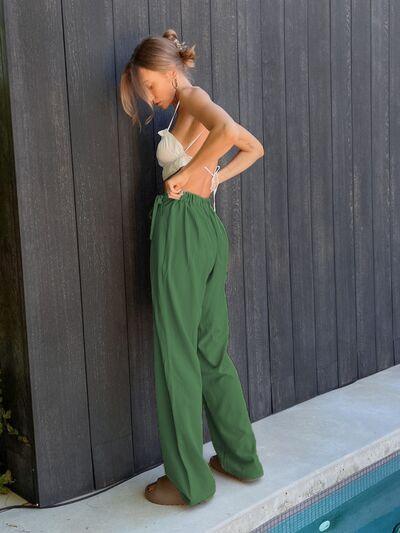 Tied High Waist Wide Leg Pants - SHANKARA CHÉRIE