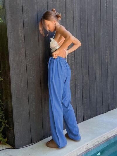 Tied High Waist Wide Leg Pants - SHANKARA CHÉRIE