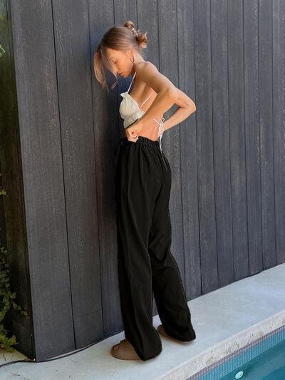 Tied High Waist Wide Leg Pants - SHANKARA CHÉRIE