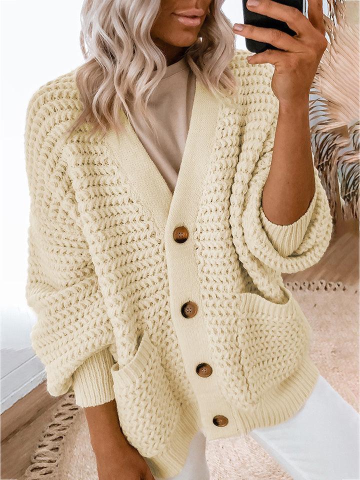 V-Neck Long Sleeve Cardigan - SHANKARA CHÉRIE