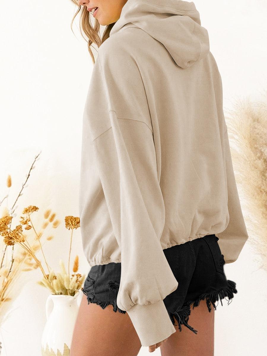 Zip-Up Dropped Shoulder Hoodie - SHANKARA CHÉRIE